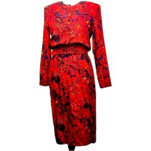 Vintage 80s Deadstock Floral Dress from Peri Petites Sz S